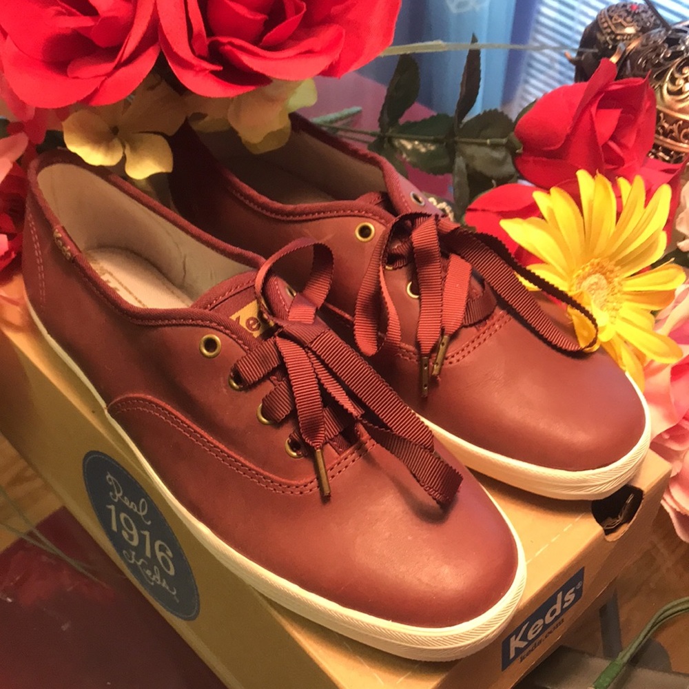 Keds Champion Leather Burgundy Sneakers - Picture 3 of 5